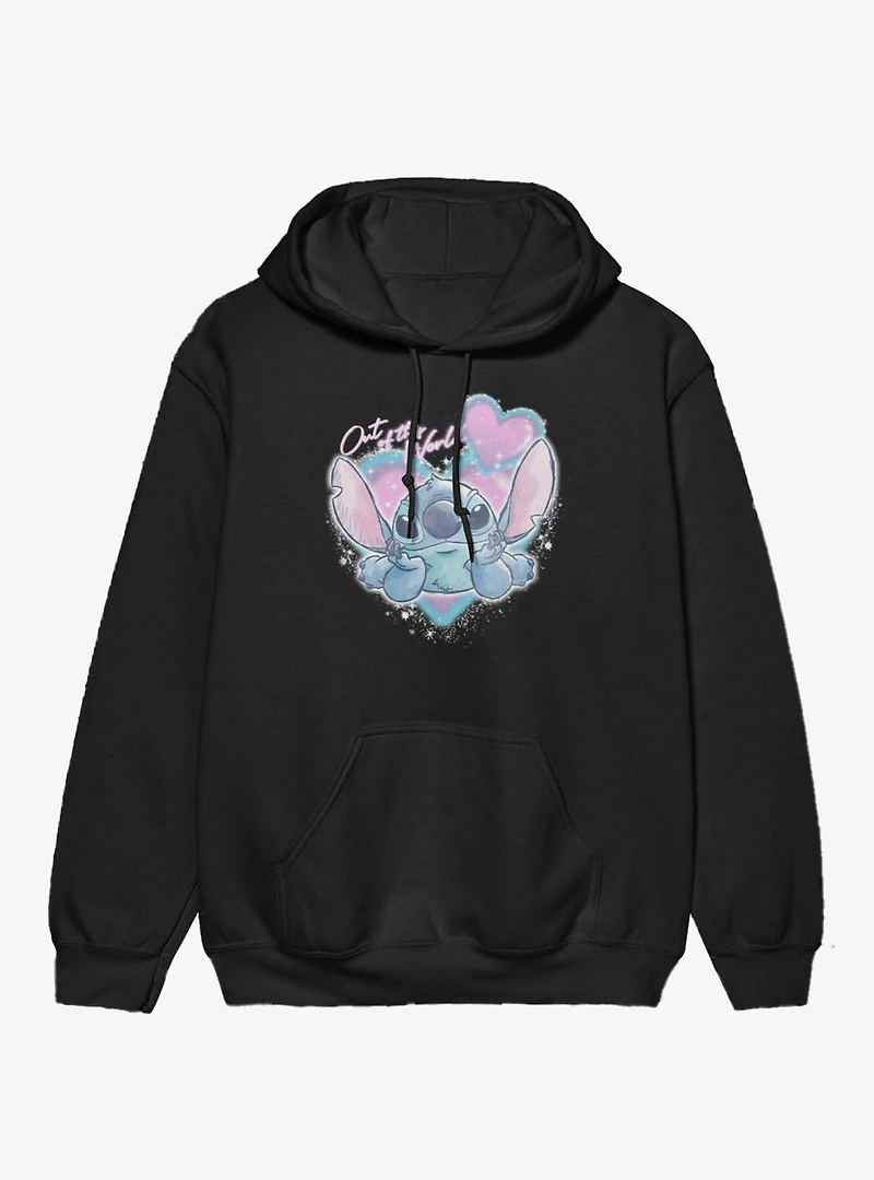 Disney Lilo & Stitch Out Of This World Spray Paint Heart Hoodie