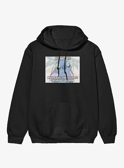 Disney Lilo & Stitch Feeling Cute Might Cause Chaos Meme Hoodie