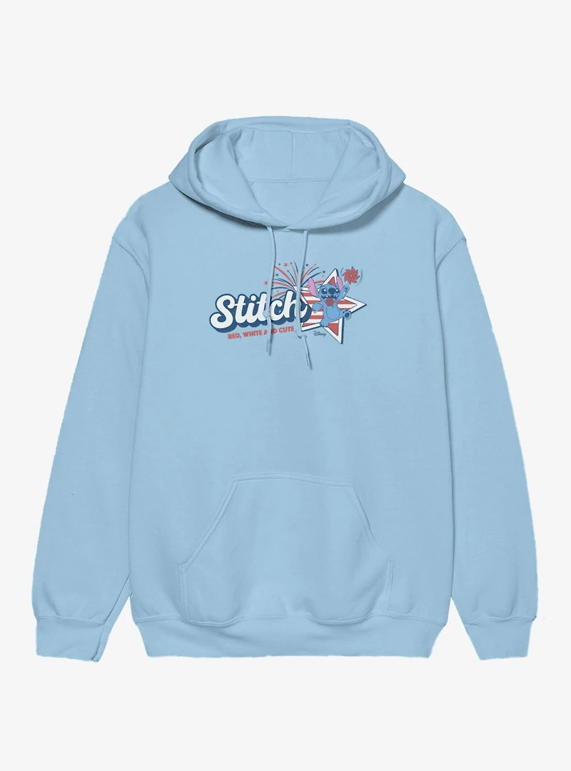 Disney Lilo & Stitch Red White Cute 4th Of July Hoodie