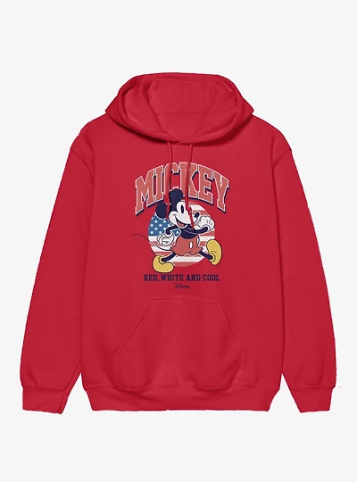 Disney Mickey Mouse Red White And Cool 4th Of July Hoodie