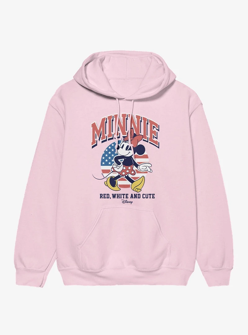 Disney Minnie Mouse Red White And Cute Cool Retro Pose 4th Of July Hoodie