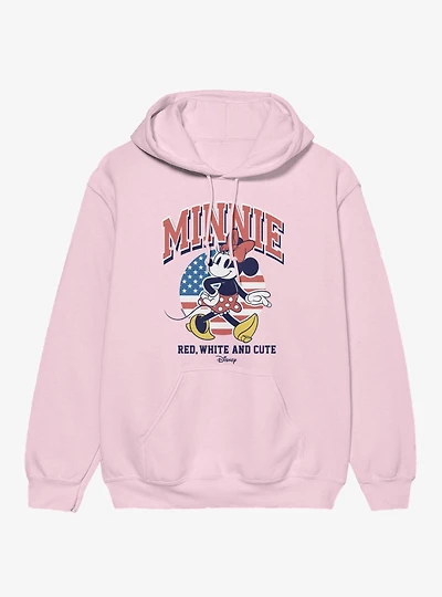 Disney Minnie Mouse Red White And Cute Cool Retro Pose 4th Of July Hoodie