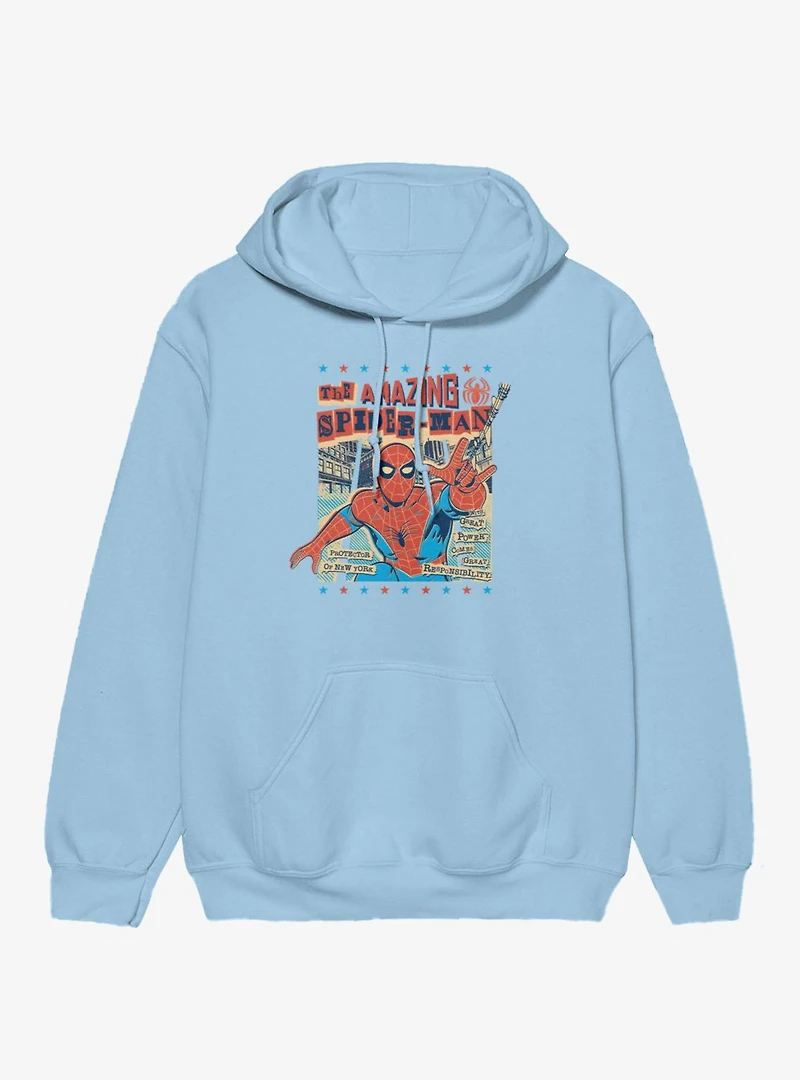 Marvel Spider-Man News Paper Print Cutout Americana Hoodie