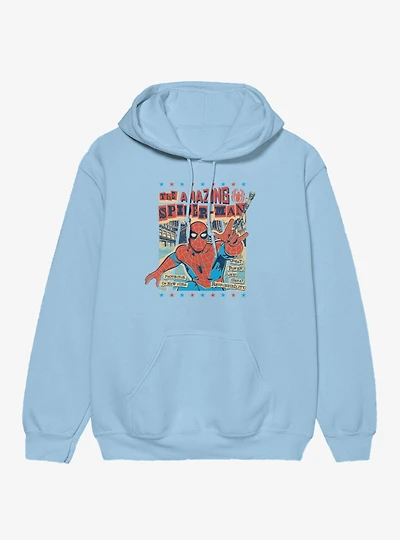 Marvel Spider-Man News Paper Print Cutout Americana Hoodie