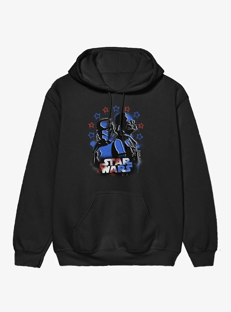 Star Wars Vader And Trooper Red Blue Graffiti Drip Hoodie