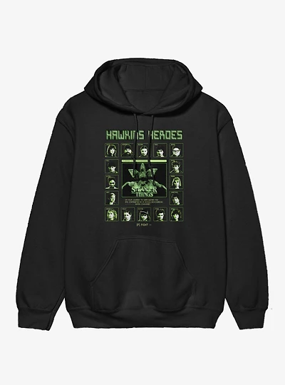 Stranger Things Hawkins Heroes Fight Screen Characters Hoodie