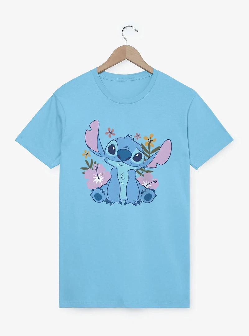 Disney Lilo & Stitch Quirky Smile Flowers T-Shirt