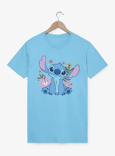 Disney Lilo & Stitch Quirky Smile Flowers T-Shirt