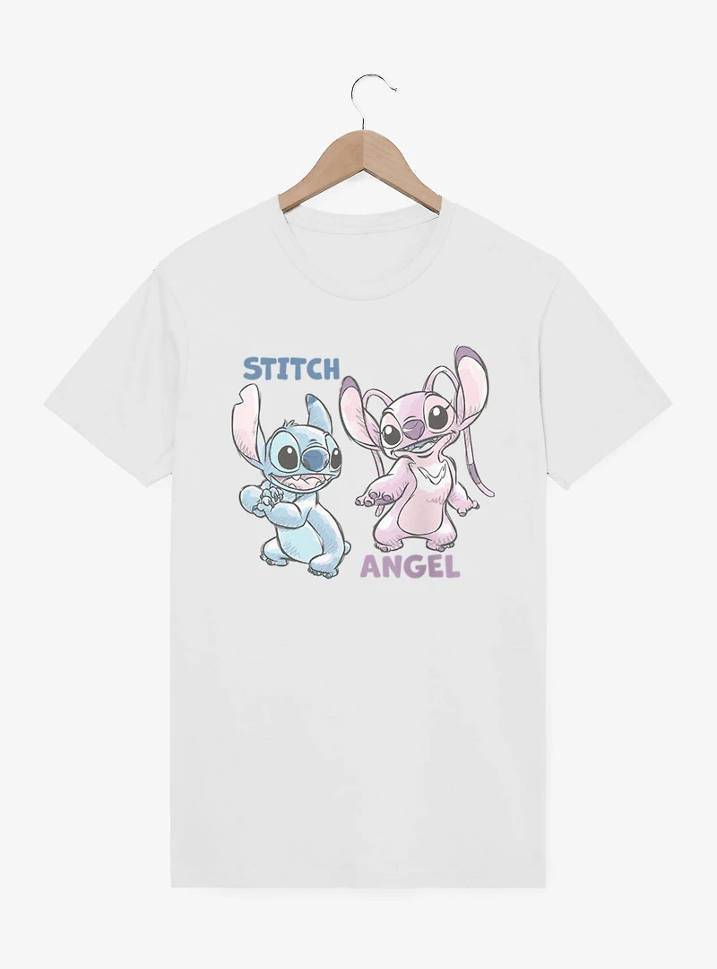 Disney Lilo & Stitch Angel And Sketches T-Shirt