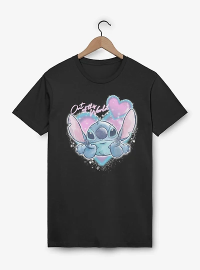 Disney Lilo & Stitch Out Of This World Spray Paint Heart T-Shirt