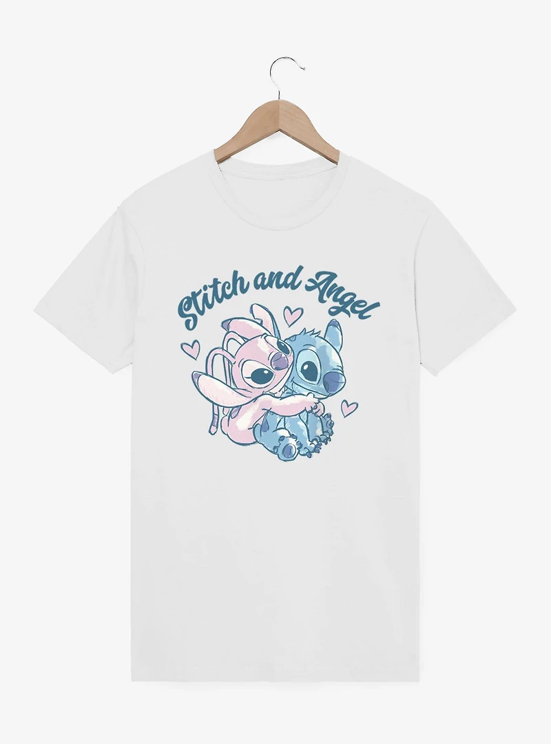 Disney Lilo & Stitch And Angel Heart Hug T-Shirt