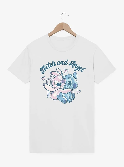 Disney Lilo & Stitch And Angel Heart Hug T-Shirt