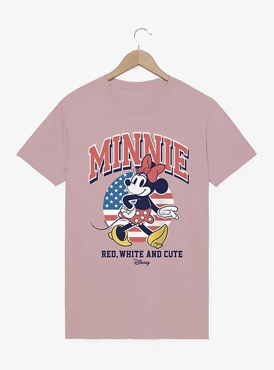 Disney Minnie Mouse Red White And Cute Cool Retro Pose 4th Of July T-Shirt