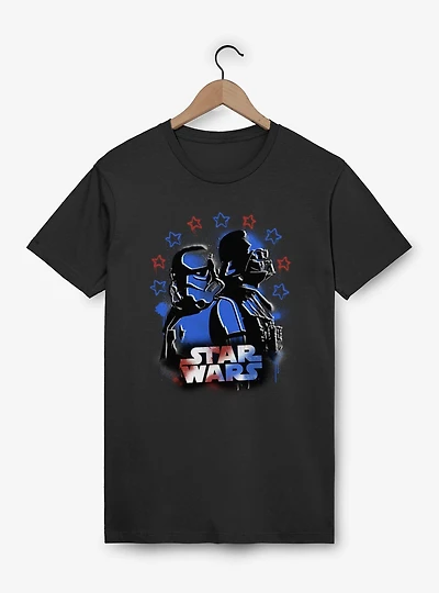 Star Wars Vader And Trooper Red Blue Graffiti Drip T-Shirt