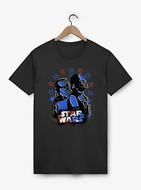 Star Wars Vader And Trooper Red Blue Graffiti Drip T-Shirt