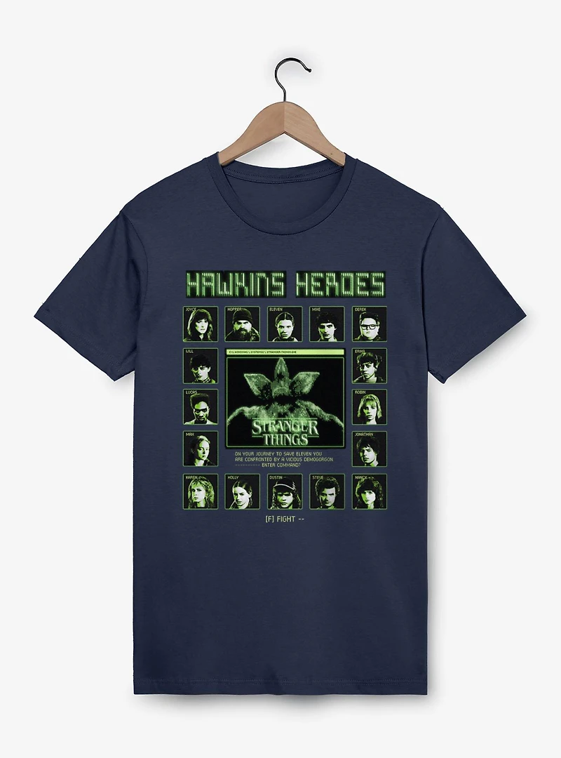 Stranger Things Hawkins Heroes Fight Screen Characters T-Shirt