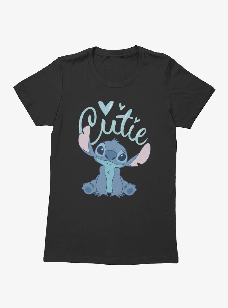 Disney Lilo & Stitch Cutie Heart Sits Womens T-Shirt