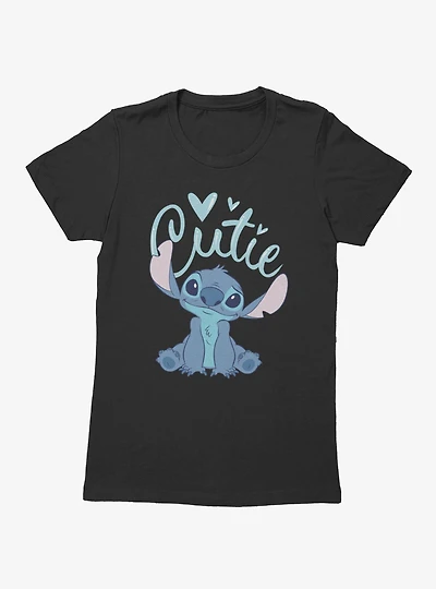 Disney Lilo & Stitch Cutie Heart Sits Womens T-Shirt