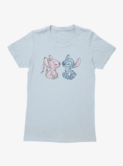 Disney Lilo & Stitch Angel And Cute Love Womens T-Shirt