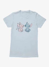 Disney Lilo & Stitch Angel And Cute Love Womens T-Shirt