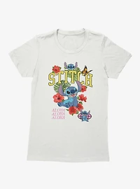 Disney Lilo & Stitch Aloha Life Flowers Womens T-Shirt
