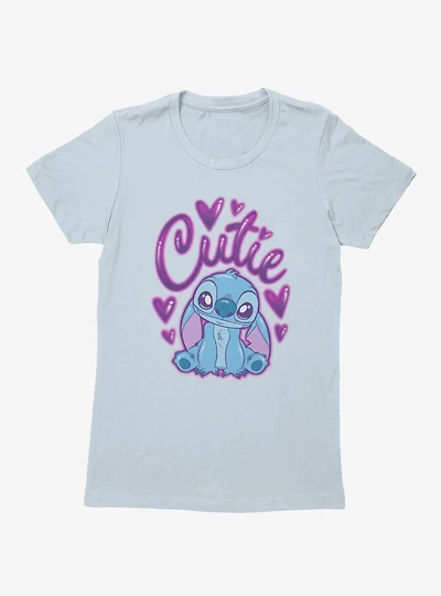 Disney Lilo & Stitch Cutie Heart Spray Paint Womens T-Shirt