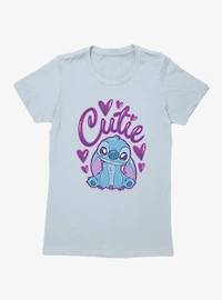 Disney Lilo & Stitch Cutie Heart Spray Paint Womens T-Shirt