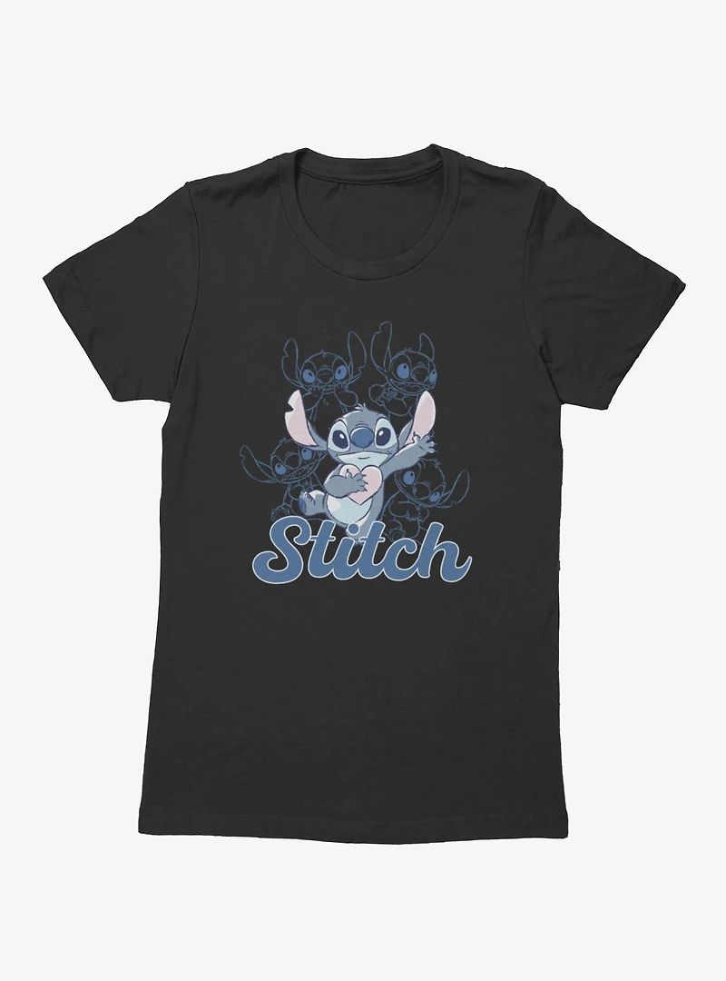 Disney Lilo & Stitch Hold Heart Sketches Womens T-Shirt