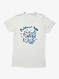 Disney Lilo & Stitch And Angel Heart Hug Womens T-Shirt