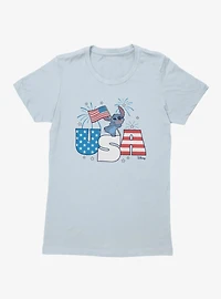 Disney Lilo & Stitch Fireworks 4th Of July Womens T-Shirt