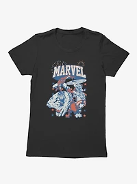 Marvel Comics Retro Star Spangled Heroes Womens T-Shirt