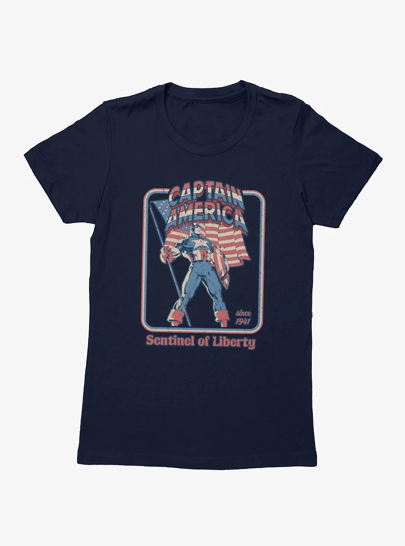 Marvel Captain America Retro Sentinel Of Libery Since 1941 Womens T-Shirt