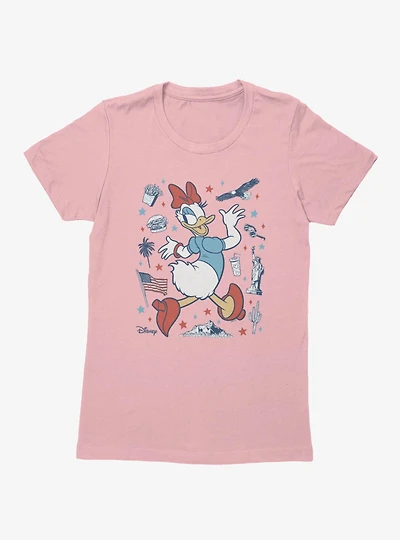 Disney Daisy Duck 4th Of July Walk Womens T-Shirt