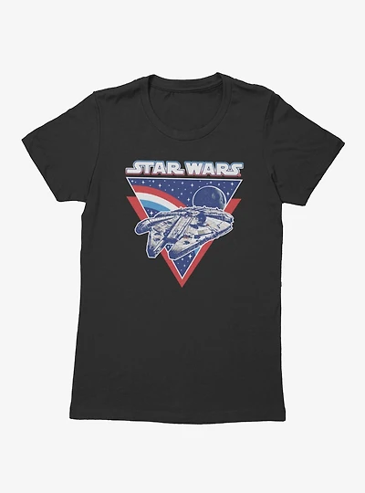 Star Wars Millennium Falcon Vintage Red White And Triangle Womens T-Shirt