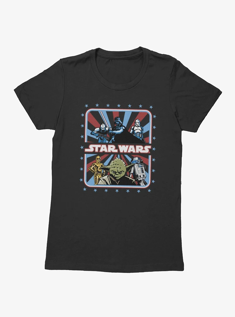 Star Wars Stars All Around & Stripes Womens T-Shirt