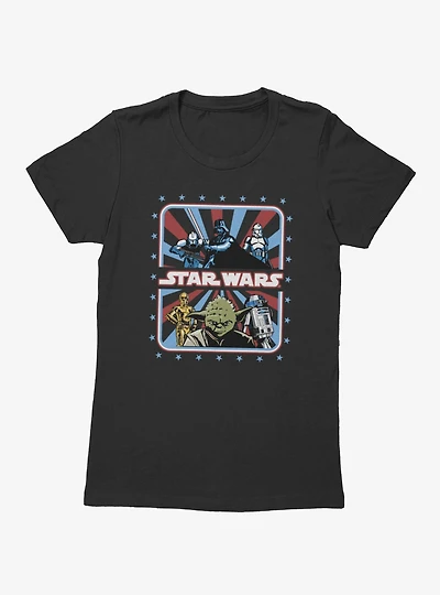 Star Wars Stars All Around & Stripes Womens T-Shirt