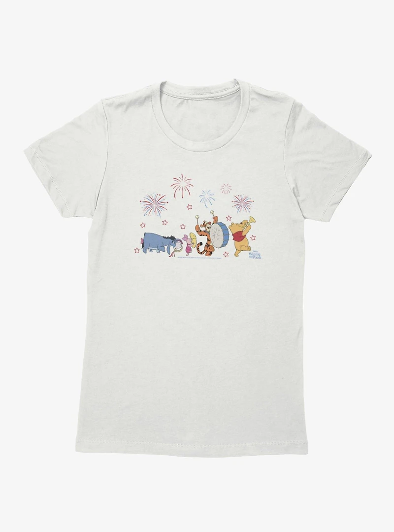 Disney Winnie The Pooh Fireworks 4th Of July Parade Womens T-Shirt