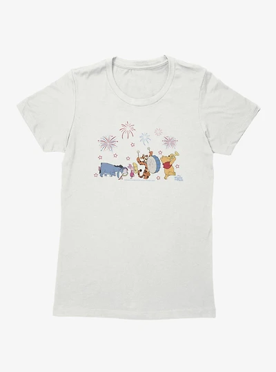 Disney Winnie The Pooh Fireworks 4th Of July Parade Womens T-Shirt