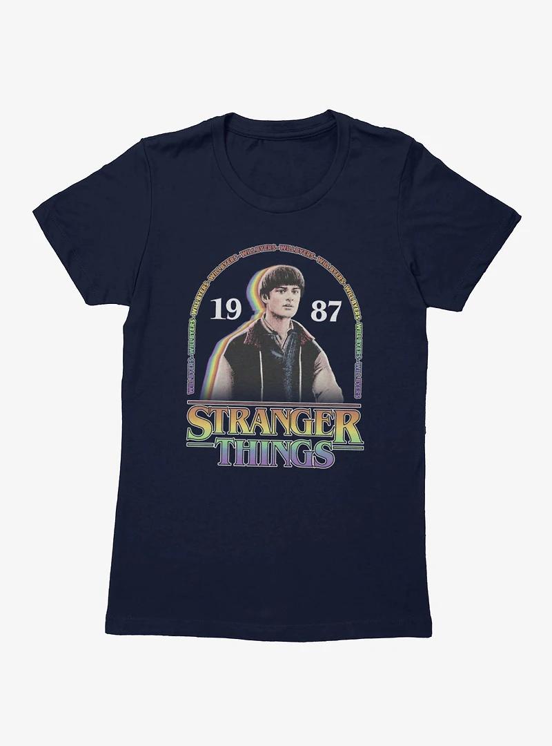 Stranger Things Will Byers 1987 Rainbow Arch Womens T-Shirt