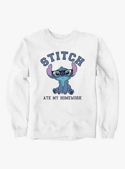 Disney Lilo & Stitch Ate My Homework Wearing Glasses Sweatshirt