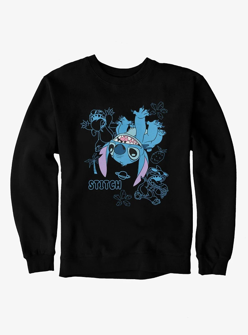 Disney Lilo & Stitch Upsidedown And Outlined Fun Sweatshirt