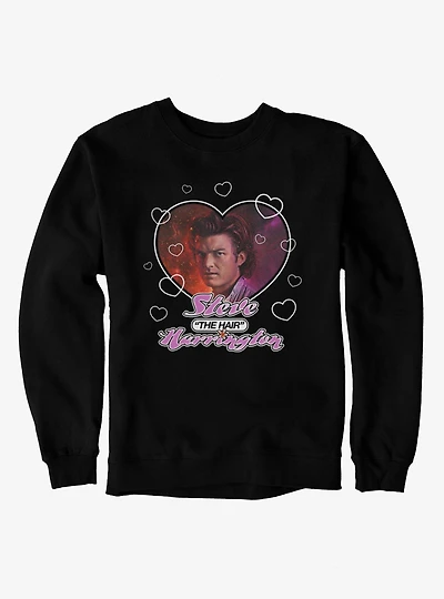 Stranger Things Steve The Hair Harrington Heart Throb Sweatshirt