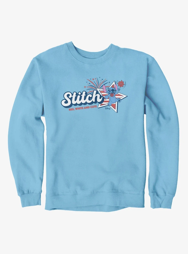 Disney Lilo & Stitch Red White Cute 4th Of July Sweatshirt