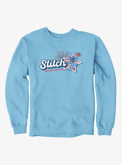 Disney Lilo & Stitch Red White Cute 4th Of July Sweatshirt