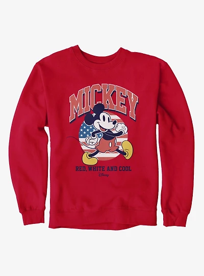 Disney Mickey Mouse Red White And Cool 4th Of July Sweatshirt