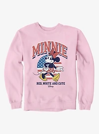 Disney Minnie Mouse Red White And Cute Cool Retro Pose 4th Of July Sweatshirt