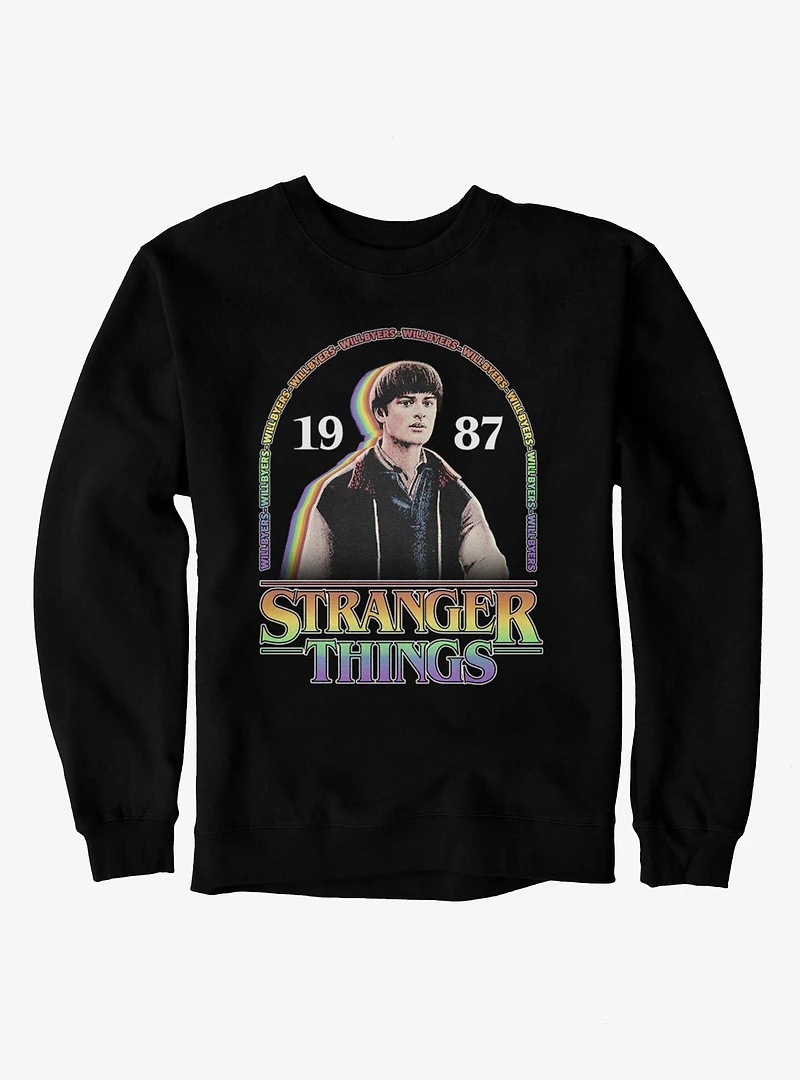 Stranger Things Will Byers 1987 Rainbow Arch Sweatshirt