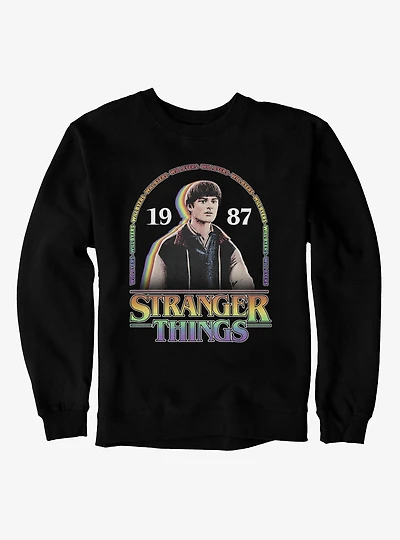 Stranger Things Will Byers 1987 Rainbow Arch Sweatshirt