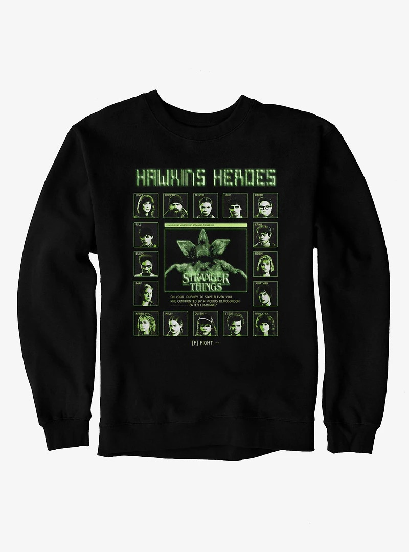 Stranger Things Hawkins Heroes Fight Screen Characters Sweatshirt