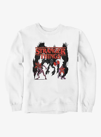 Stranger Things Melting Logo & Demogorgons Sweatshirt
